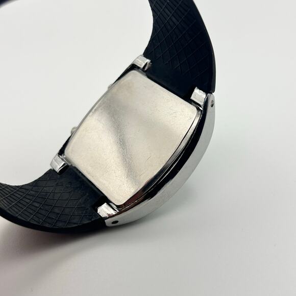 Men's Blue Binary LED Dot Matrix Date Black Rubber 43mm Fashion Sport Watch - Picture 5 of 8